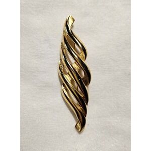 Vintage 1980's Monet Gold Tone Abstract Modernist Brooch 3"